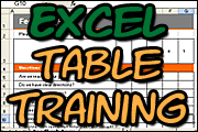 Excel Training: Using Tables